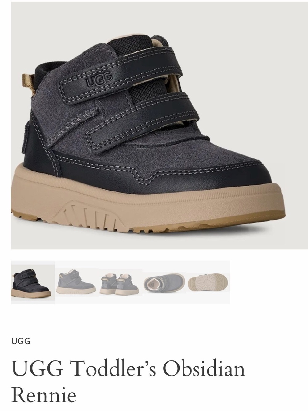 UGG Toddler Rennie Boot in Obsidian and Tan